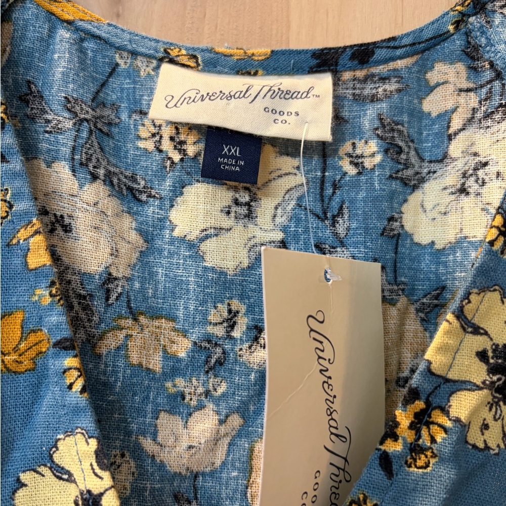 Universal Thread Dress - Blue and Yellow Floral - Picture 3 of 3